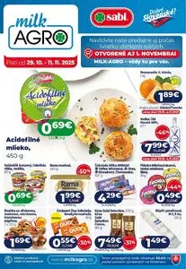 Propagačné noviny milk AGRO, platné od 2025-10-29 do 2025-11-11.
