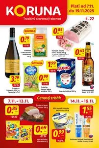 Propagačné noviny KORUNA, platné od 2025-11-07 do 2025-11-19.