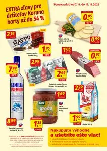 Propagačné noviny KORUNA, platné od 2025-11-07 do 2025-11-19.