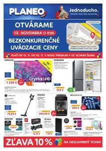 Propagačné noviny PLANEO, platné od 2025-11-13 do 2025-11-23.