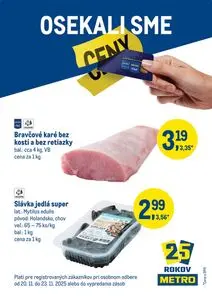 Propagačné noviny METRO, platné od 2025-11-20 do 2025-11-23.