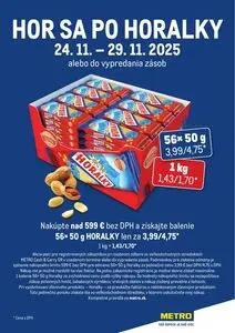 Propagačné noviny METRO, platné od 2025-11-24 do 2025-11-29.