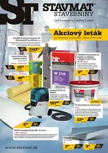 Propagačné noviny Stavmat Stavebniny, platné od 2025-10-20 do 2025-11-30.