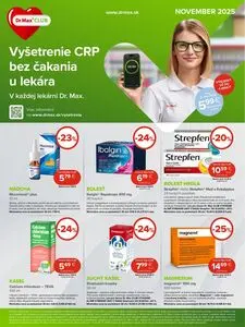 Propagačné noviny Dr. Max, platné od 2025-11-01 do 2025-11-30.