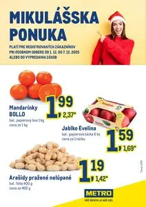 Propagačné noviny METRO, platné od 2025-12-01 do 2025-12-07.