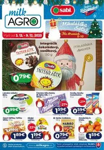 Propagačné noviny milk AGRO, platné od 2025-12-03 do 2025-12-09.