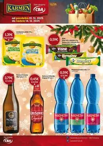 Propagačné noviny KARMEN CBA, platné od 2025-12-01 do 2025-12-14.