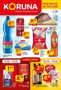 Propagačné noviny KORUNA, platné od 2025-12-05 do 2025-12-17.