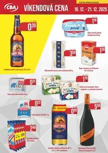 Propagačné noviny CBA KOMFOS, platné od 2025-12-18 do 2025-12-21.