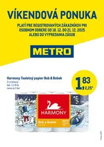 Propagačné noviny METRO, platné od 2025-12-18 do 2025-12-21.