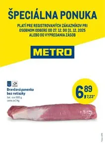 Propagačné noviny METRO, platné od 2025-12-27 do 2025-12-31.