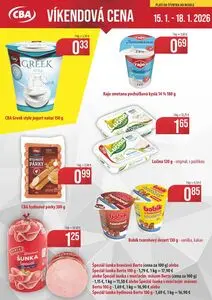 Propagačné noviny CBA KOMFOS, platné od 2026-01-15 do 2026-01-18.