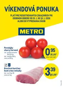 Propagačné noviny METRO, platné od 2026-01-15 do 2026-01-18.