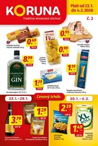 Propagačné noviny KORUNA, platné od 2026-01-23 do 2026-02-04.