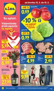 Propagačné noviny LIDL, platné od 2026-02-12 do 2026-02-15.