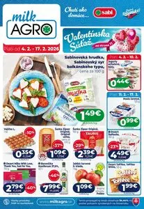 Propagačné noviny milk AGRO, platné od 2026-02-04 do 2026-02-17.