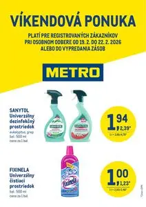 Propagačné noviny METRO, platné od 2026-02-19 do 2026-02-22.