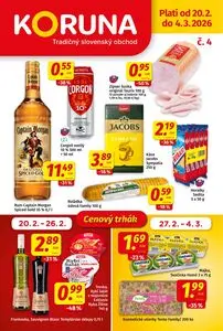 Propagačné noviny KORUNA, platné od 2026-02-20 do 2026-03-04.