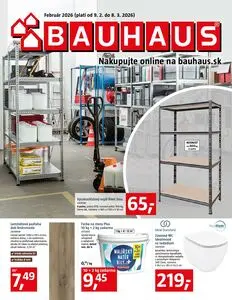 Propagačné noviny BAUHAUS, platné od 2026-02-09 do 2026-03-08.