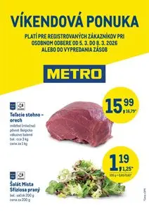Propagačné noviny METRO, platné od 2026-03-05 do 2026-03-08.