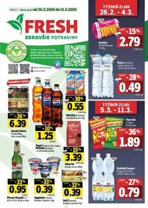 Propagačné noviny FRESH, platné od 2026-02-26 do 2026-03-11.