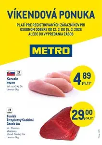 Propagačné noviny METRO, platné od 2026-03-12 do 2026-03-15.