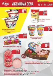 Propagačné noviny CBA KOMFOS, platné od 2026-03-12 do 2026-03-15.