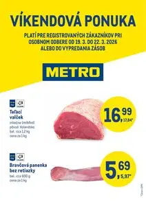 Propagačné noviny METRO, platné od 2026-03-19 do 2026-03-22.