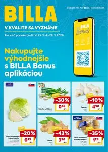 Propagačné noviny BILLA, platné od 2026-03-25 do 2026-03-29.