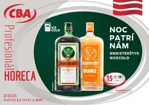 Propagačné noviny CBA KOMFOS, platné od 2026-03-02 do 2026-03-31.