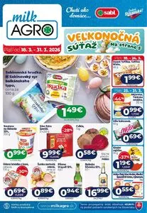 Propagačné noviny milk AGRO, platné od 2026-03-18 do 2026-03-31.