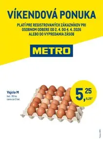 Propagačné noviny METRO, platné od 2026-04-02 do 2026-04-04.