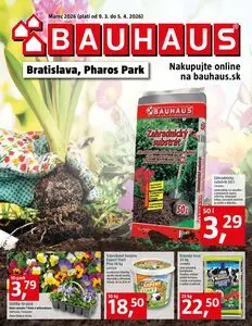 Propagačné noviny BAUHAUS, platné od 2026-03-09 do 2026-04-05.