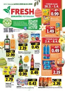 Propagačné noviny FRESH, platné od 2026-03-26 do 2026-04-08.