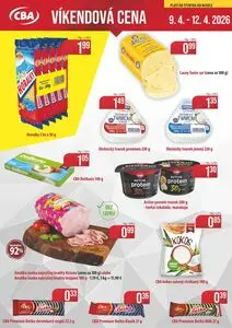 Propagačné noviny CBA KOMFOS, platné od 2026-04-09 do 2026-04-12.