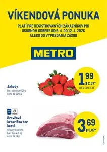 Propagačné noviny METRO, platné od 2026-04-09 do 2026-04-12.