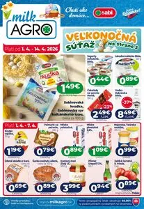 Propagačné noviny milk AGRO, platné od 2026-04-01 do 2026-04-14.