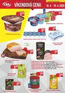 Propagačné noviny CBA KOMFOS, platné od 2026-04-16 do 2026-04-19.