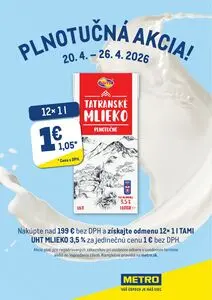 Propagačné noviny METRO, platné od 2026-04-20 do 2026-04-26.