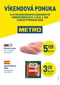 Propagačné noviny METRO, platné od 2026-04-23 do 2026-04-26.