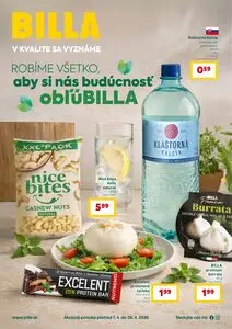 Propagačné noviny BILLA, platné od 2026-04-07 do 2026-04-28.