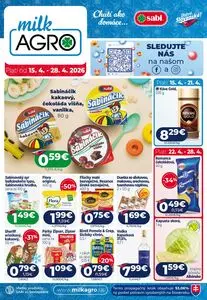 Propagačné noviny milk AGRO, platné od 2026-04-15 do 2026-04-28.