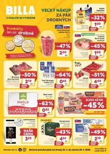 Propagačné noviny BILLA, platné od 2026-04-22 do 2026-04-28.