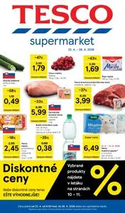 Propagačné noviny TESCO, platné od 2026-04-22 do 2026-04-28.