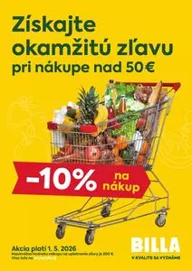 Propagačné noviny BILLA, platné od 2026-05-01 do 2026-05-01.