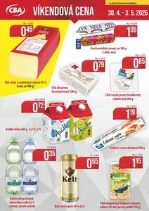 Propagačné noviny CBA KOMFOS, platné od 2026-04-30 do 2026-05-03.