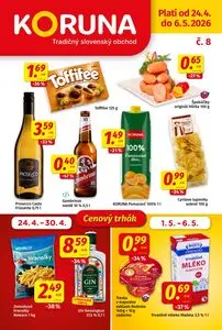 Propagačné noviny KORUNA, platné od 2026-04-24 do 2026-05-06.