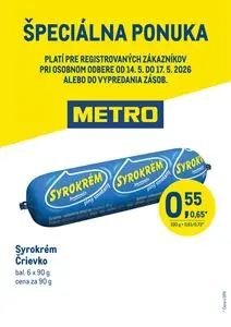 Propagačné noviny METRO, platné od 2026-05-14 do 2026-05-17.