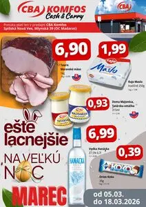 Propagačné noviny CBA KOMFOS, platné od 2026-05-22 do 2026-06-02.