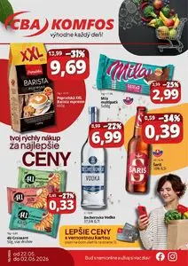 Propagačné noviny CBA KOMFOS, platné od 2026-05-22 do 2026-06-02.